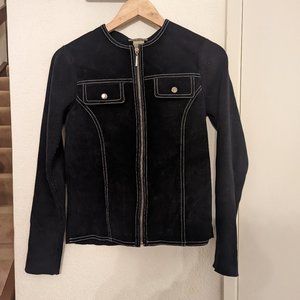 Black Suede Moto Jacket
